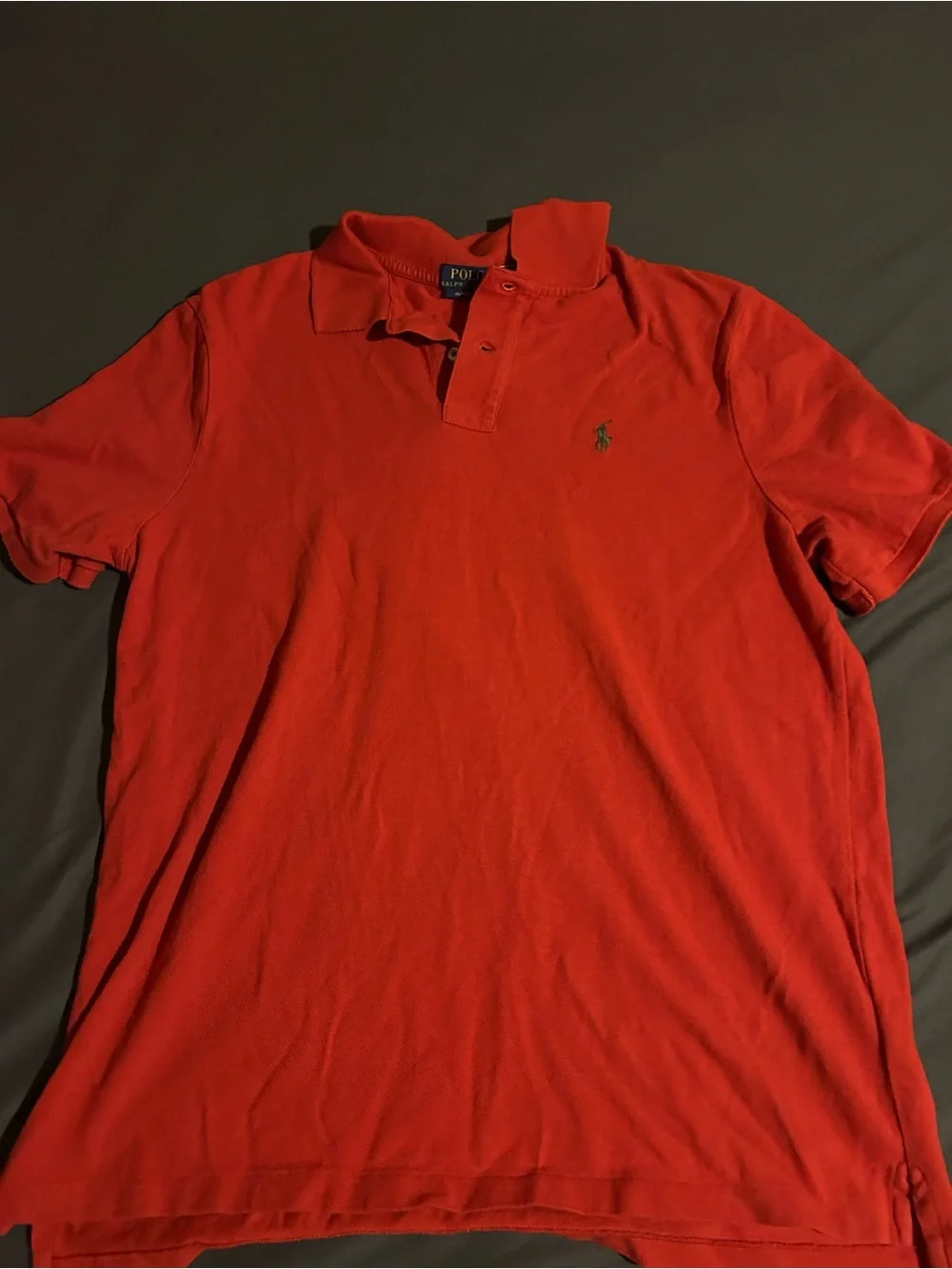 Ralph Lauren Red Short-Sleeve Polo Shirt with Embroidered Pony